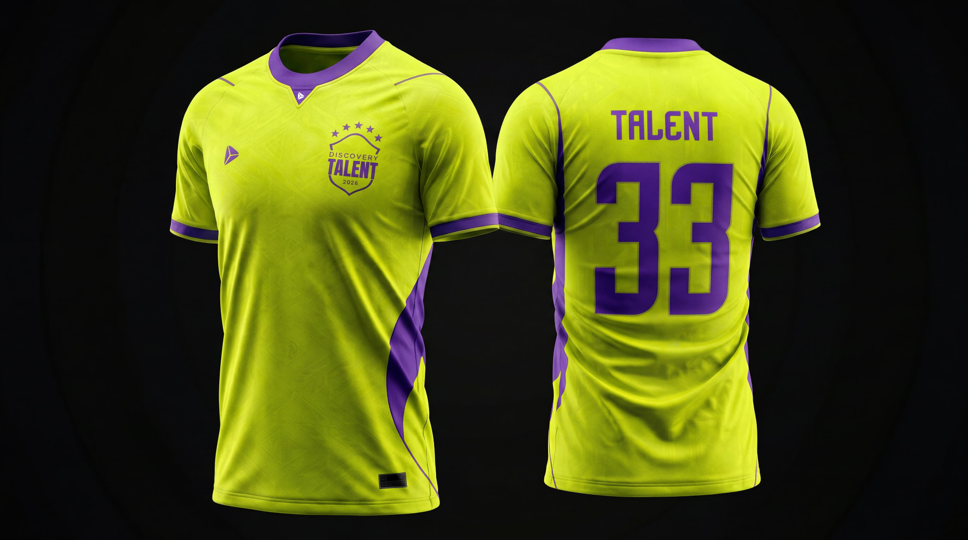 Camisa Discovery Talent 2026 - frente e verso com número 33